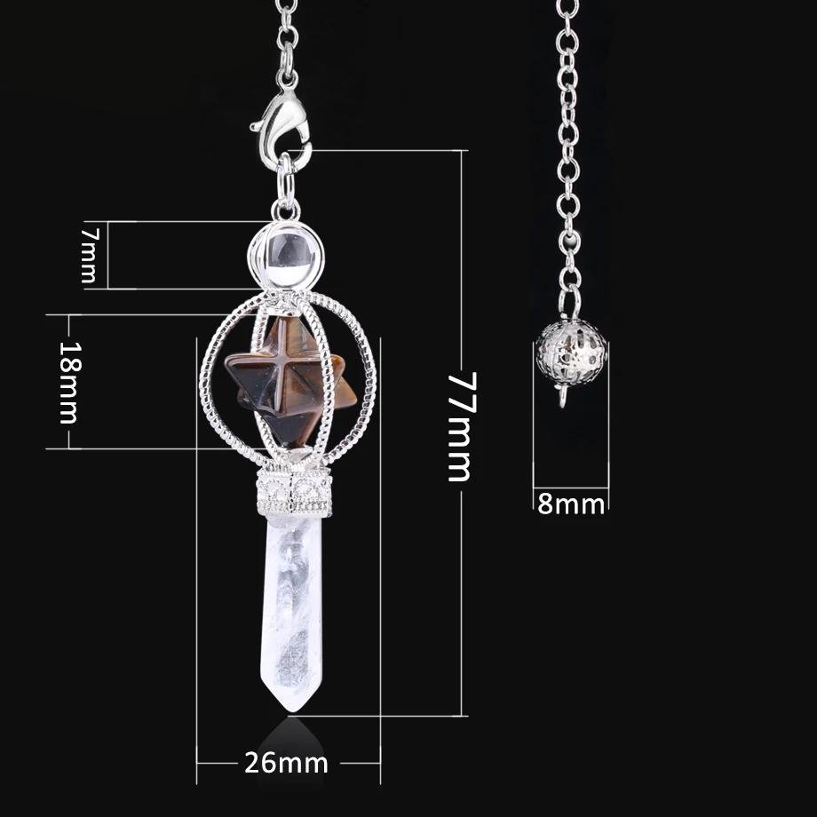 CSJA-péndulo de espiga Merkaba de cuarzo Natural, péndulo colgante de Reiki de cristal, péndulo curativo, péndulos de radiestesia , pendulo adivinacion , pendulos de cuarzo , cuarzos piedras naturales F770