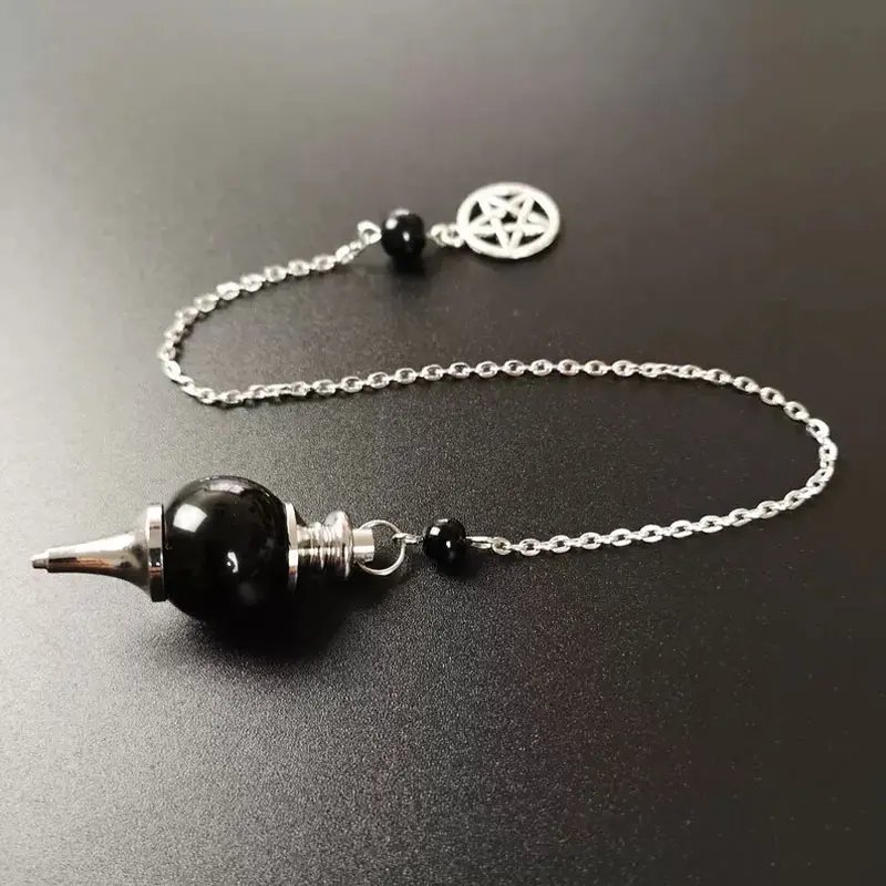 Péndulo de Obsidiana Negra Natural: Adivinación y Radiestesia - Imagen 2